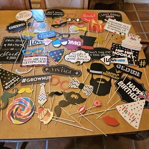 Birthday Photo Booth Props- 56 pieces